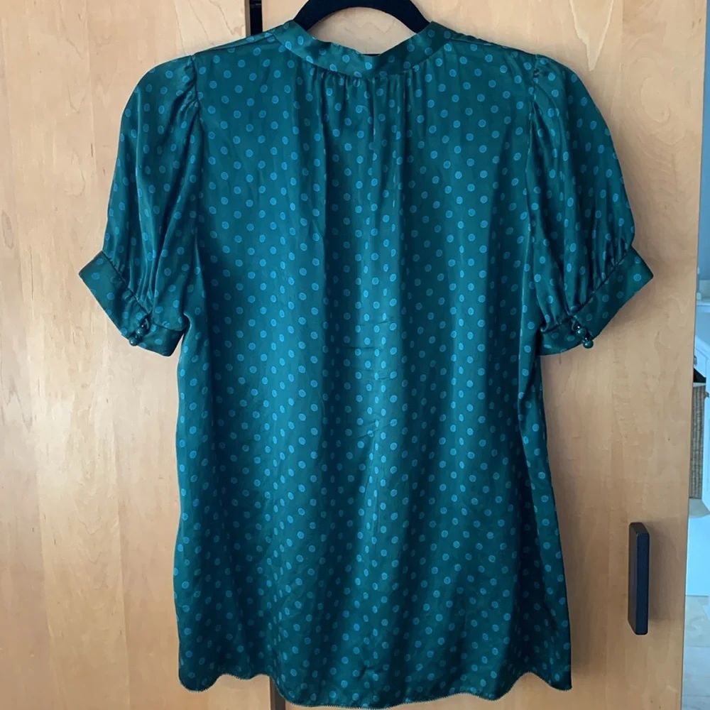Banana Republic Teal Green Polka Dot Blouse